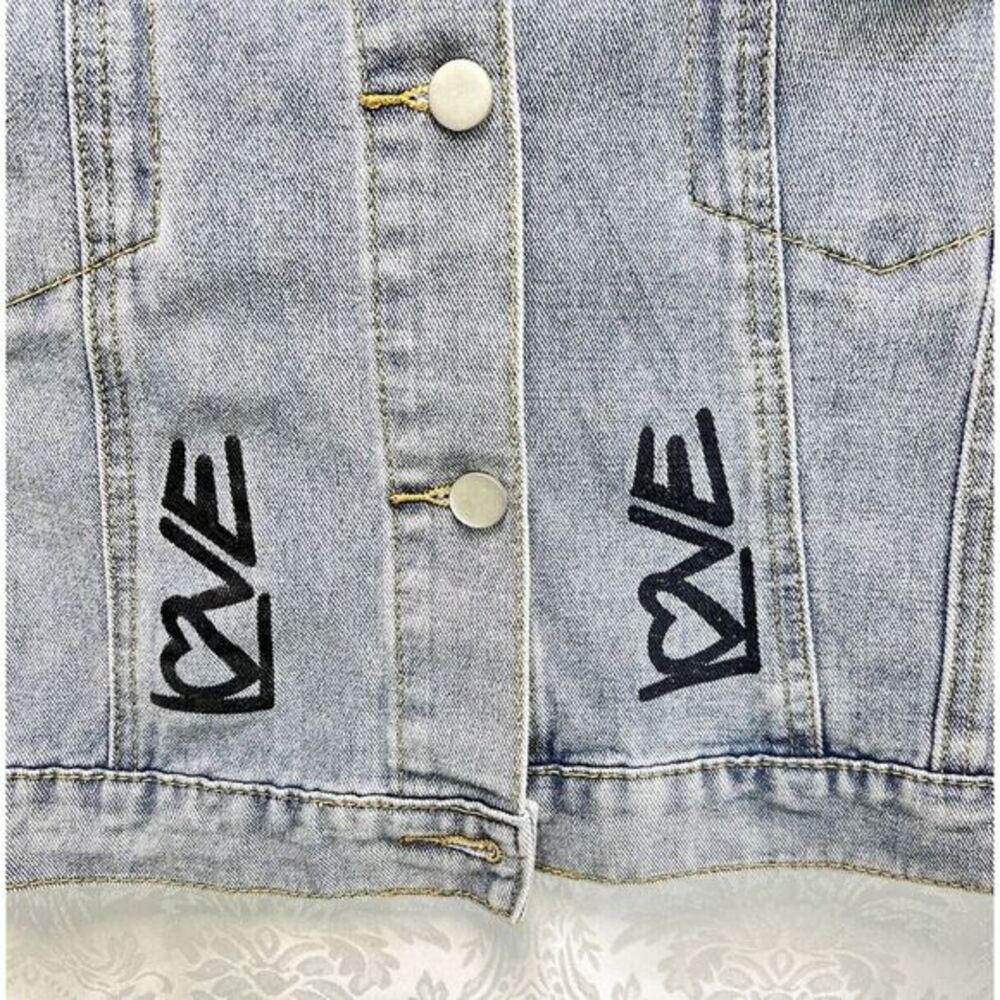 Pre-Loved - Blue Graffiti Jacket - Trendy Distressed Style - Women - See Images - Picture 8 of 17